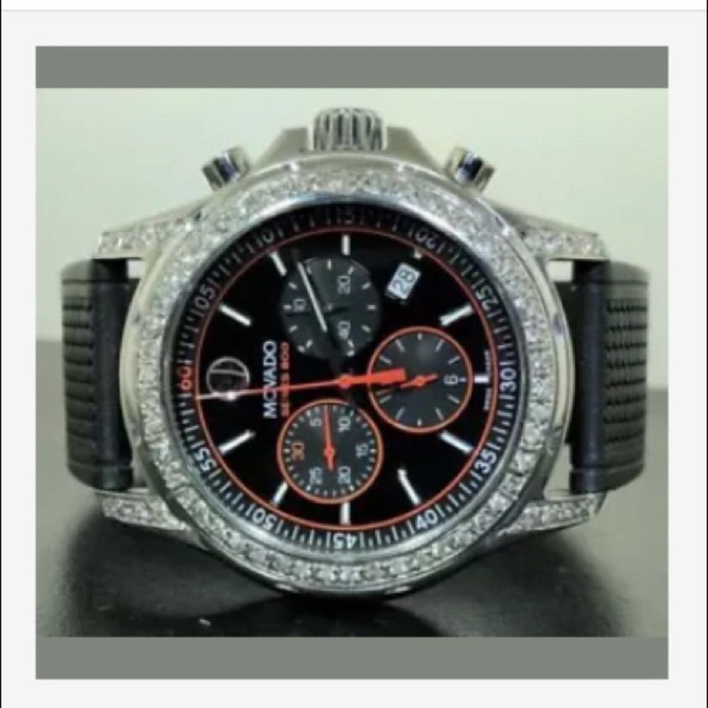 Men's Movado diamond bezel watch. 42MM.